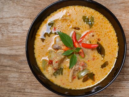 Thai curry with basil and red chili